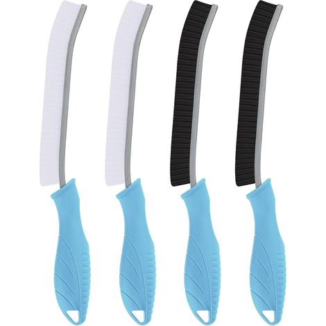 4 - Brosse De Nettoyage - Outil Pour Joints - Poils Durs Et Fins - Pour Salle De Bain Et Cuisine - Bleu Clair - 25cm (1/5)