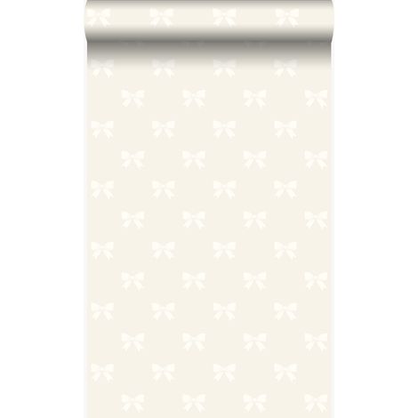 papier peint petits noeuds ruban argent  - Origin Wallcoverings