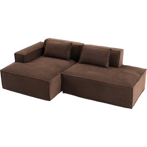 Canapé textile économique 235 cm avec coussins et mousse haute densité, design simple et moderne (1/5)