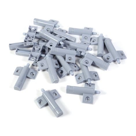 Lot de 20 butées de porte d'armoire de cuisine, tiroir, fermeture douce et silencieuse, amortisseurs gris/blanc (1/4)