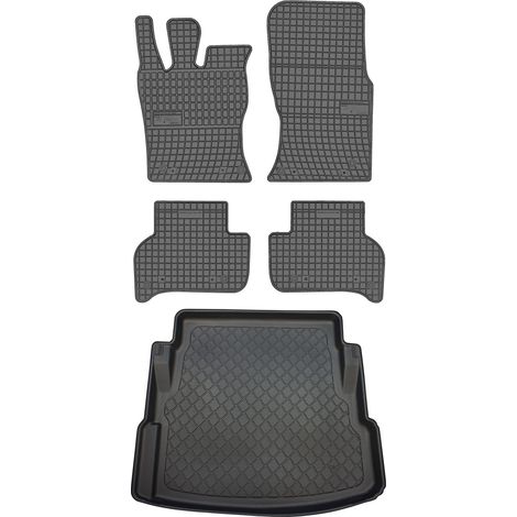 Jaguar XE Sedán de junio de 2015 a 2019. Juego de alfombrillas de goma para coche y alfombrilla para maletero. (1/5)