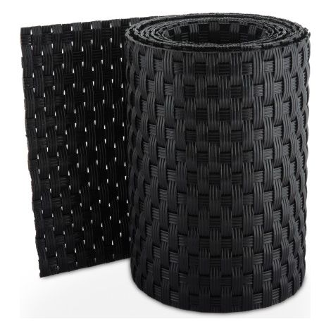 Striscia occultante RATTAN sintetico per schermatura recinzioni h 19 cm x 10 m NERA