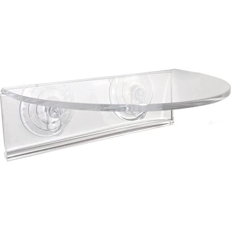 Mensola per piante da finestra, mensole in acrilico trasparente - Porta piante da interno con ventosa - Estensione per davanzale in vetro, 20 cm (1/5)