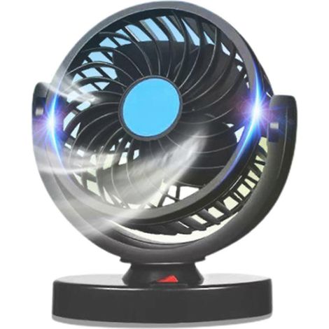 Ventilateurs de tête doubles, silencieux, compacts et réglables à 360 degrés, avec port USB simple. (1/4)