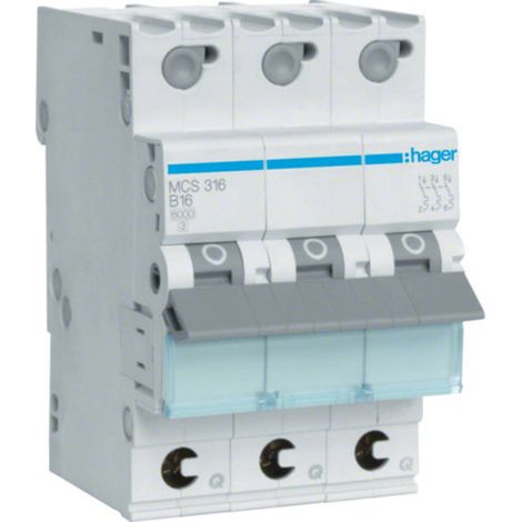 Hager MCS316 interruttore trifase grigio 16A 230-400V (1/2)