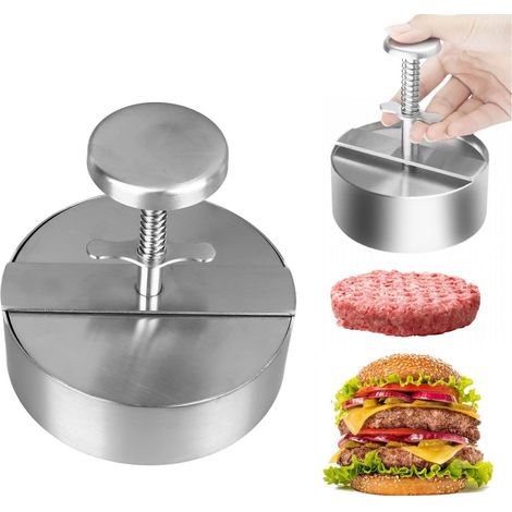 Fleischpresse aus Edelstahl 304, Hamburgerpresse, Frikadellenform, Küchenutensil, 14 cm (1/5)