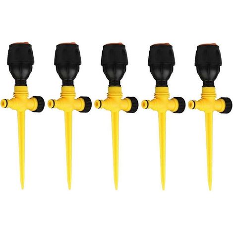 Arroseurs de pelouse automatiques à rotation à 360 degrés pour jardin, grande surface couverte, indispensables pour l'entretien de la pelouse et du jardin (lot de 5) (1/5)