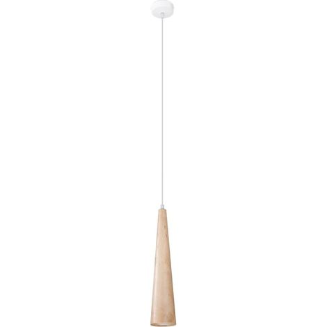 Lámpara colgante Vovo 1 luz, madera natural (1/5)