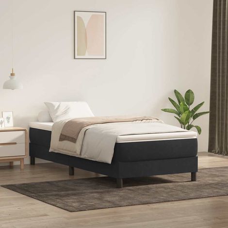 Boxspringbett ohne Matratze Schwarz 90x220 cm Samt