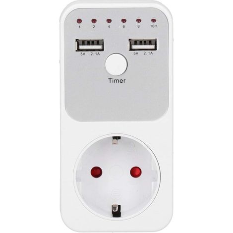 180260V 13A USB Minuterie Sortie programmable numérique 24 Heures Minuterie mécanique enfichable Minuterie Intelligente Mise à Terre Prise commutateur d'aquarium Accessoire pour ventilateu (1/5)