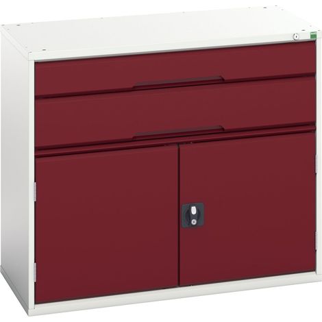 Bott 16925237.24 Verso 2 Drawer + Cupboard 900 x 1050mm Crimson Red BOT169252374
