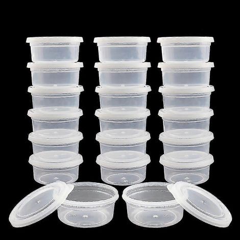 20 pots de rangement pour slime avec couvercles, gobelets en mousse avec couvercle pour enfants, accessoire DIY pâte (1/3)