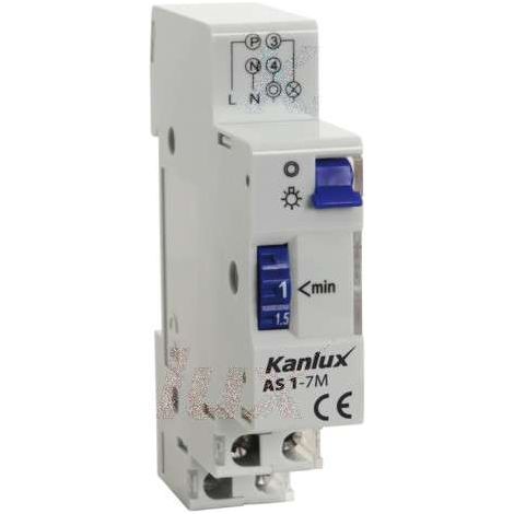 Kanlux – Minuterie d'escalier 1 module 220-240V – Courant 16A – Réglage 1 à 7 min – Montage sur rail DIN – Étanche IP20 (1/3)