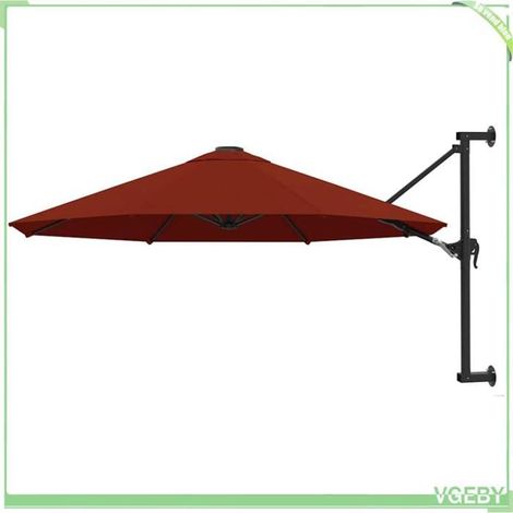 Parasol mural - FAFEICY - 47299 - 300 cm - Mât mural métal - Toile anti-UV inclinable (1/5)