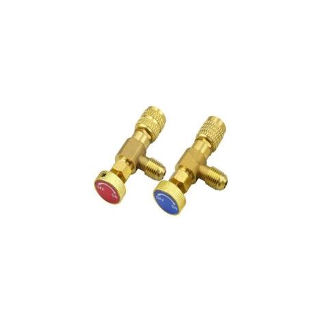 Set di 2 valvole di controllo del refrigerante, valvola di sicurezza R410A/R22, raccordi per adattatori R22/R410, valvola di flusso per climatizzatore - Crezuo