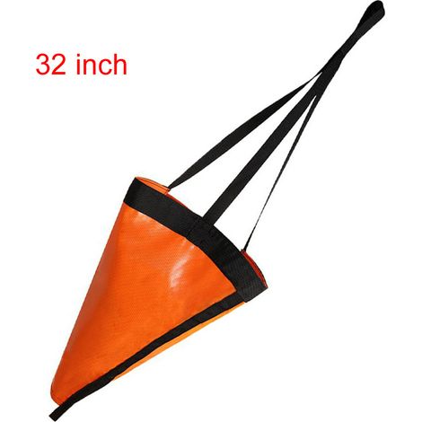 Ancre de remorquage transfrontalière en PVC, corde d'ancre de pêche, ancre de mer, ensemble de flotteurs de freinage pour kayak et bateau pneumatique - 81 cm (32 pouces), orange, sans bouée - Corde d' (1/4)