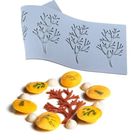 Moule en silicone 3D pour bonbons en feuille creuse, corail, chocolat, fondant, dentelle, gâteau et argile. (1/5)