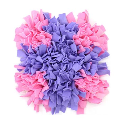 Green Mobility-Tapis de jeu pour chien - Tapis à renifler - Lavable - Pliable - Antidérapant - Jouet pour chien, croix rose et violet (1/4)