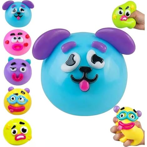 Nouveau Smushers Dog Face Swap Squishy, jouet anti-stress doux à remontée lente, squishies animaux mignons pour soulager le stress et l'anxiété des adultes (1 pièce) (1/5)