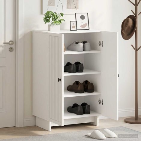 Beyamis Meuble à chaussures EDE 59,5 x 39,5 x 90 cm Bois d'ingénierie (1/5)