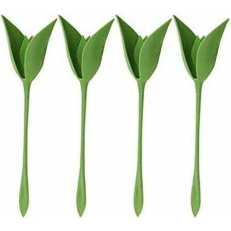 12 ronds de serviette créatifs en plastique en forme de fleur, au design vert, pour la décoration de table, les fêtes de famille et comme ronds de serviette. (1/4)