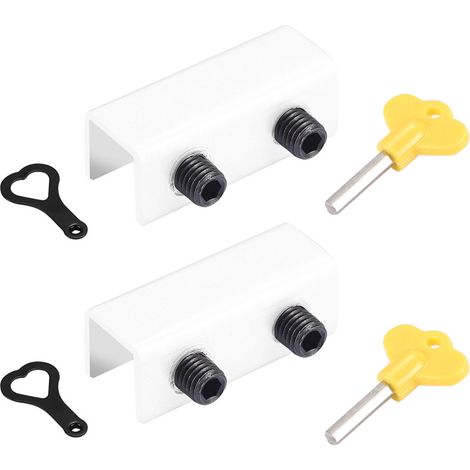 Verrou De Sécurité Pour Fenêtre Coulissante - Alliage D'aluminium - Pour Rails Centraux - Convient Portes Coulissantes Verticales Et Horizontales - 2 Pièces (1/5)