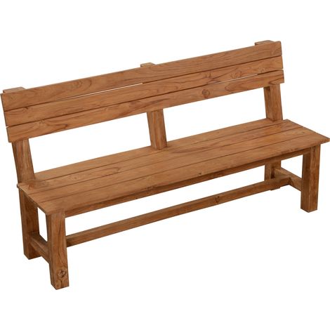 Inko Teakholz-Sitzbank Abacus recyceltes Teak 170x54,5x89,5 cm Gartenbank Holzbank