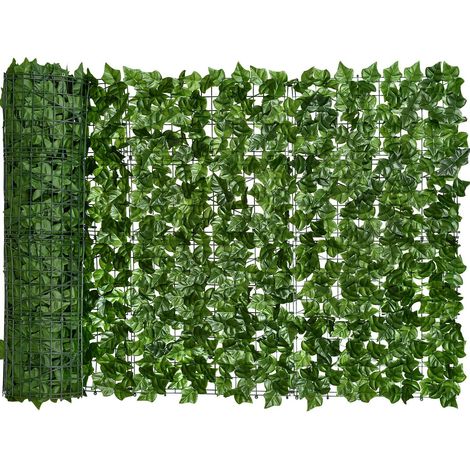 Grande décoration de clôture de confidentialité en lierre artificiel 0.5 x 3m, haie artificielle, décoration de jardin extérieur, vert (1/5)
