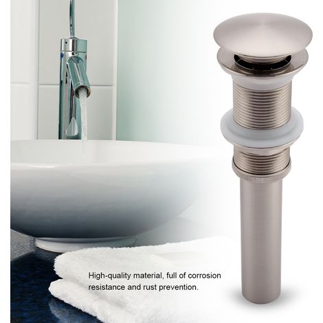 G1 1/4" Messing-Waschbecken-Ablaufgarnitur ohne Überlauf (vernickelter Draht) (1/5)