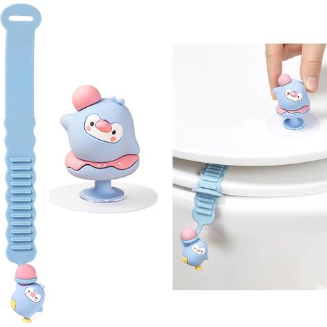 Lot de 2 lève-abattant de WC - Poignée anti-saleté - En silicone autocollant - Pour la maison, le bureau, l'hôtel - Accessoire de toilette (1/5)