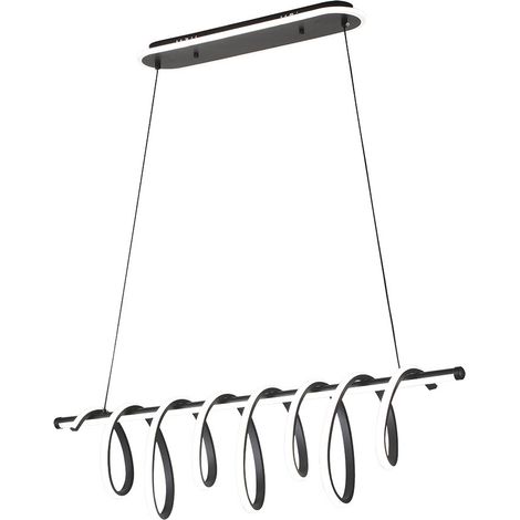 Suspension noire haut de gamme 157 W 3000–6000 K 13884 lm lumière d'ambiance dimmable télécommande 90x26 cm (1/2)