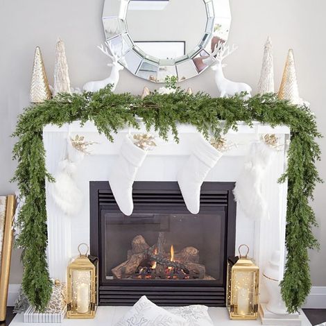 Guirlande Artificielle - Cèdre - 195 cm - Pour Décoration Intérieure Et Extérieure - Noël Fêtes Occasions Spéciales - 1 Pièce (1/5)