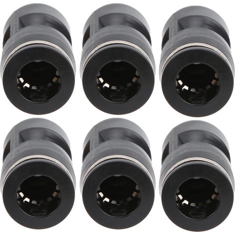 Raccord pneumatique droit réducteur inox et résine noir, lot de 10, union de tuyau PG10-8 (1/5)