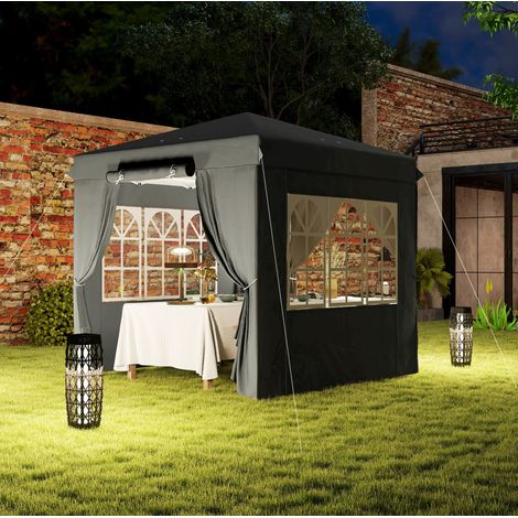 Pavillon Gartenpavillon faltbar 250x250 cm Grau HAVRYA (1/4)