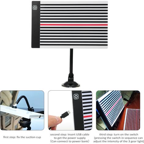 Zoternen Panneau de ligne de réflecteur LED Light sans peinture Dent Finder Lamp Car Réparation Accessoire Détecteur d'accessoires pour le corps 24 15cm / 9,45 5,9 pouces (1/5)