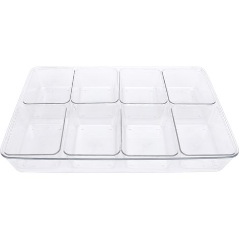 Servierwagen mit 8 Behältern, Serviertablett, Löffeln für Barzubehör, Obstsalat, Partygarnitur aus Kunststoff (1/5)