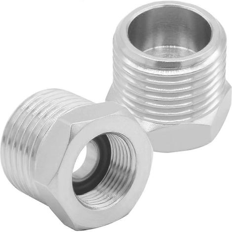 Raccord de tuyauterie à douille filetée femelle à compression 1/2 G mâle vers 3/8 femelle, nickelé (1/5)