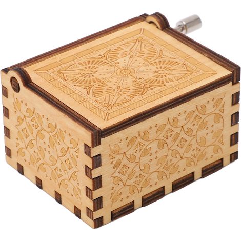 Cette boîte à musique en bois est un objet classique, rétro, à manivelle, durable, en bois et en métal, convenant à une utilisation à la maison, au bureau et en voiture. (1/5)