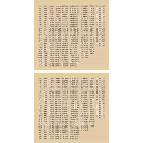 Lot de 500 étiquettes autocollantes transparentes pour interrupteur - Avec texte - Comprend 40 étiquettes vierges pour la maison, la salle de bain, le bureau, l'école - 22,1 x 20,6 cm (1/5)