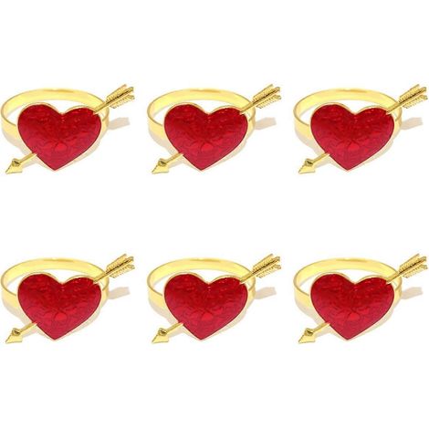 Herzförmige Serviettenringe für die Tischdekoration bei Hochzeiten am Valentinstag