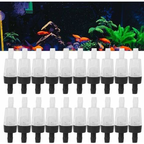 Fournitures d'aquarium 20 pièces clapet Anti-Retour de Pompe à Air, clapet Anti-Retour, Fournitures de réservoir de Poissons Accessoire clapet Anti-Retour unidirectionnel en PVC pour (1/4)