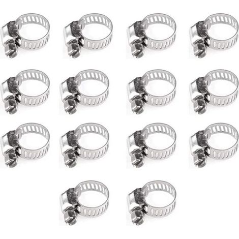 Lot de 14 Colliers de Serrage Tuyau en Acier Inoxydable 304 - Rècglables (6-12 mm) pour Conduites d'Eau Domestique (1/5)
