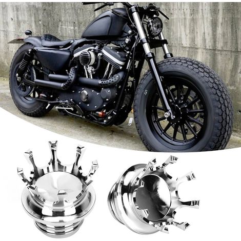 Bouchon de réservoir d'essence type couronne, accessoire moto compatible avec Defender FXDPSilver (1/5)