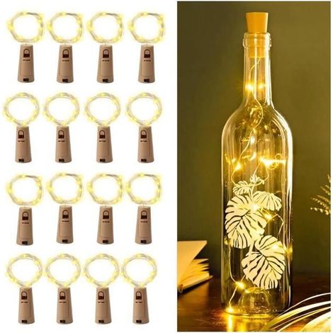 20 bouchons lumineux LED étanches pour bouteilles, guirlande 2 m, idéal pour Noël et fêtes. (1/5)