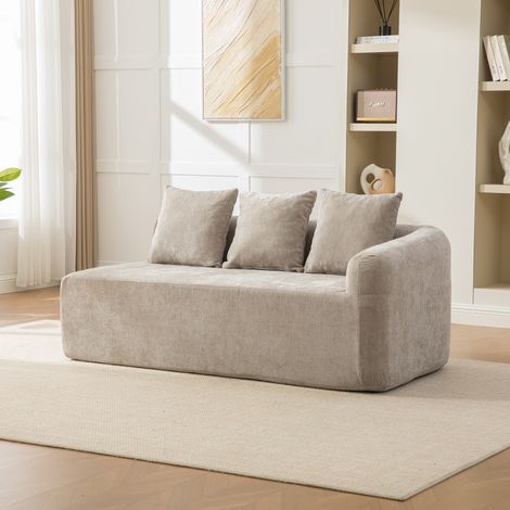 Sofa modulare in tessuto chenille, imbottito con schiuma ad alta elasticità 30D. Facile da spostare e con fondo antiscivolo, ideale per soggiorni e altri ambienti. Grigio (1/5)
