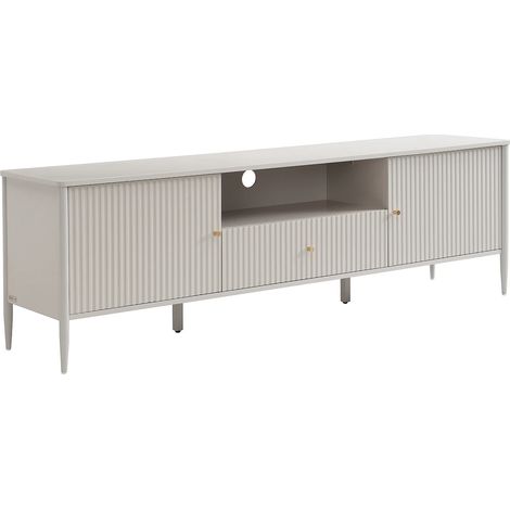 Mobile TV 2 ante, 1 cassetto e 1 nicchia in MDF Beige e dorato - CALITARO (1/5)