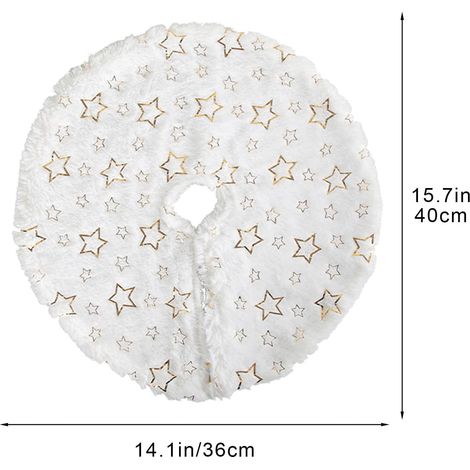 Arbre De Noël - Jupe Pour Arbre De Noël En Velours Blanc - Pour Arbre De Table Intérieur - Diamètre 38 Cm - 1 Pièce (1/2)