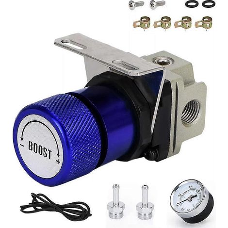 Contrôleur de pression de turbo universel manuel Blue JDM avec manomètre 1-150 PSI pour SR20DET (1/5)