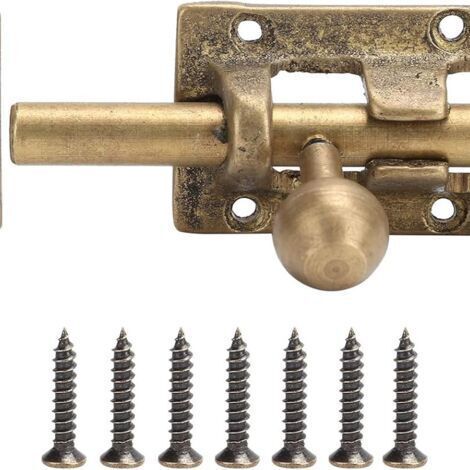 Serrure de fenêtre de porte, loquets en laiton rétro antique porte fenêtre boulon glissière boucle matériel pour portes, portes en bois une pièce