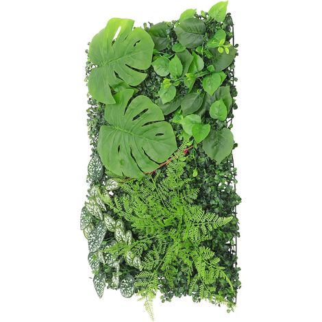 Panneau Mural Végétal Artificiel en Plastique, Haie Artificielle Décorative pour Mur Extérieur et Intérieur, Fond de Verdure Réaliste, sans Entretien, pour Décoration Maison et (1/5)